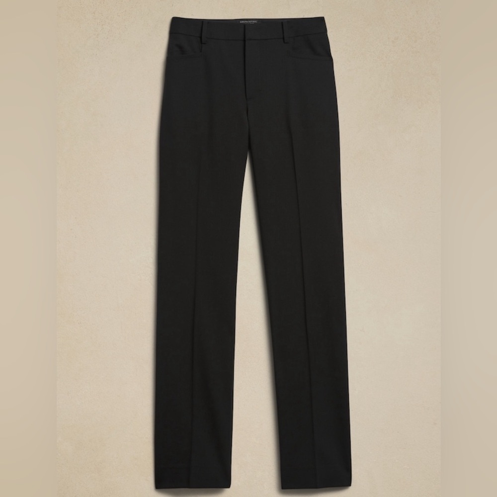 NWT Banana Republic Sienna Straight Italian Wool Black Pant size 6. - Picture 5 of 9